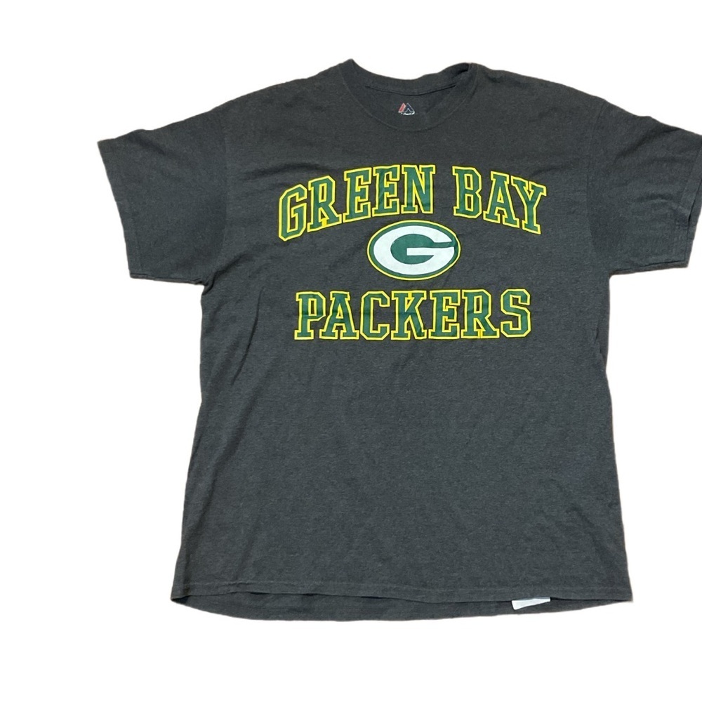 Majestic Gray Green Bay Packers Tee mens NFL Heather Charcoal grey